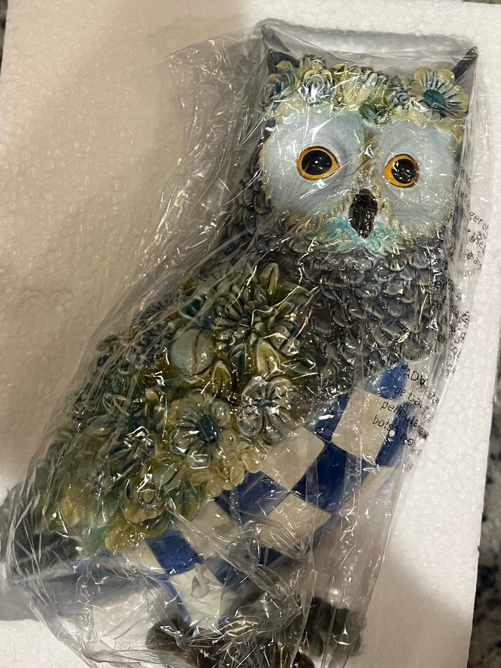 Mackenzie-Childs Royal Check Owl. New in Box w/ Tags. - Picture 3 of 5